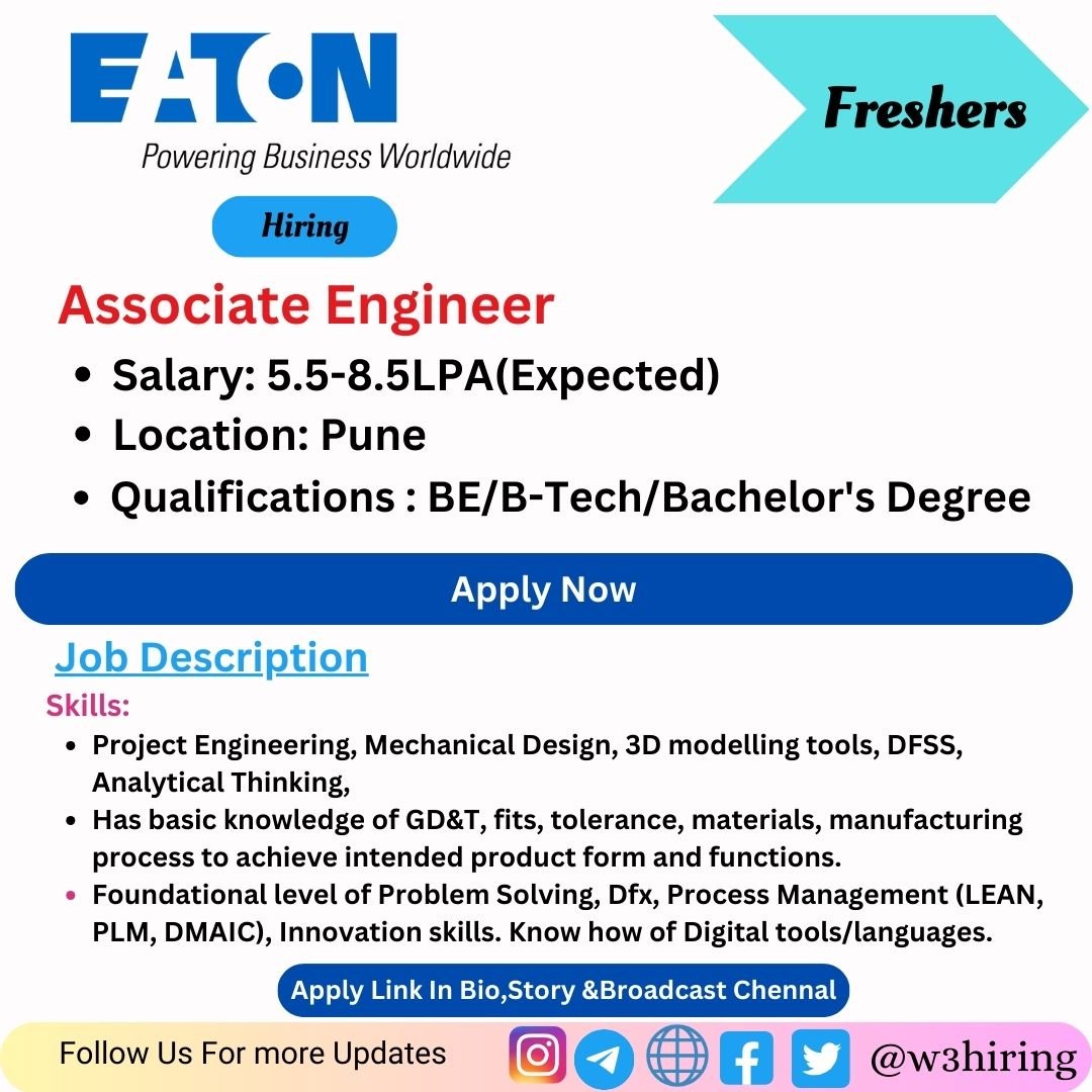 Eaton Jobs Hiring Associate Engineer Bachelor S Degree Apply