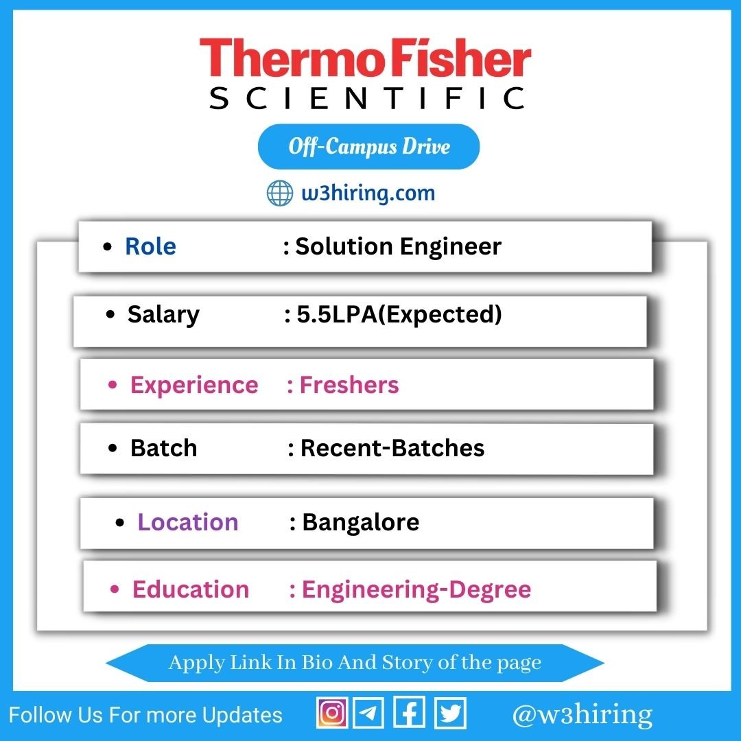 Thermofisher Jobs 2024 Hiring Solution Engineer Bachelor S Degree