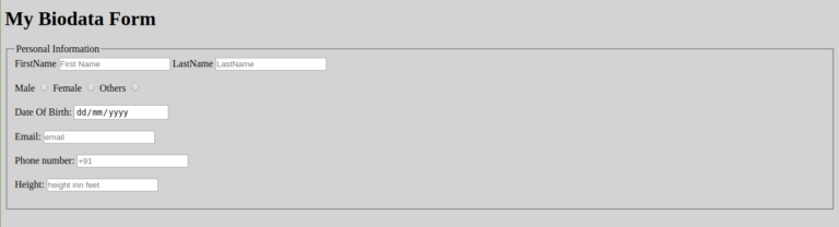 Html Projects for Beginners || Biodata form - W3Hiring