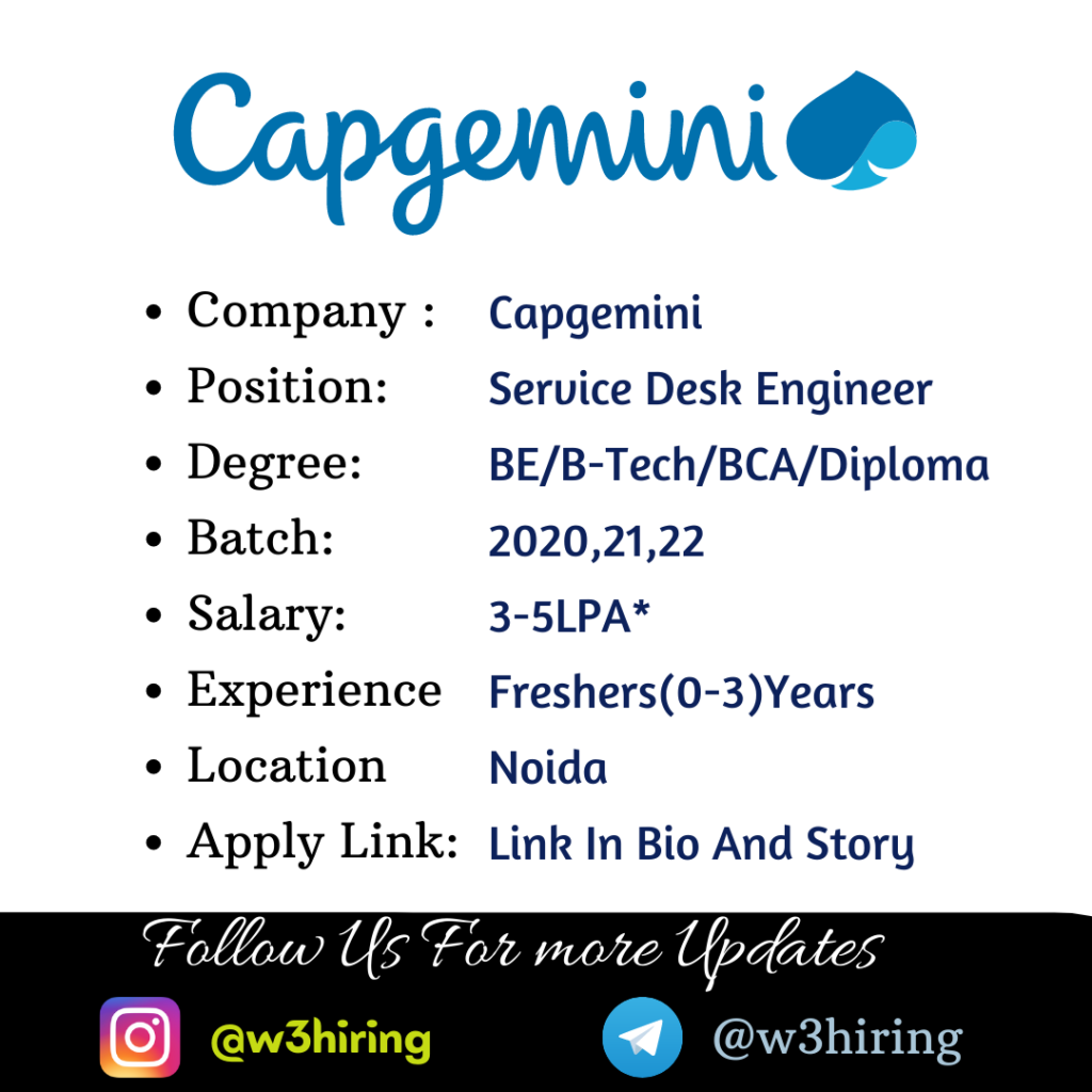 Capgemini Off-campus Drive 2023 || Service Desk Engineer|| Freshers ...