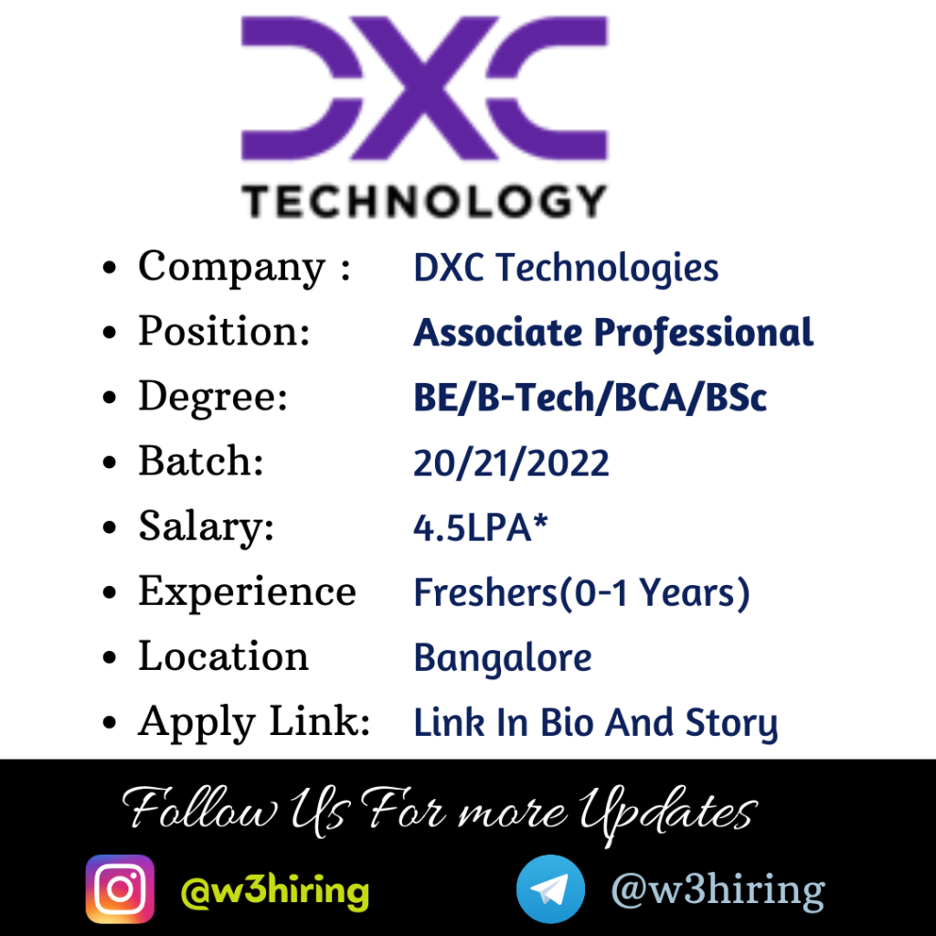 DXC Off-campus Drive 2023 For Associate Professional || Freshers || BE ...