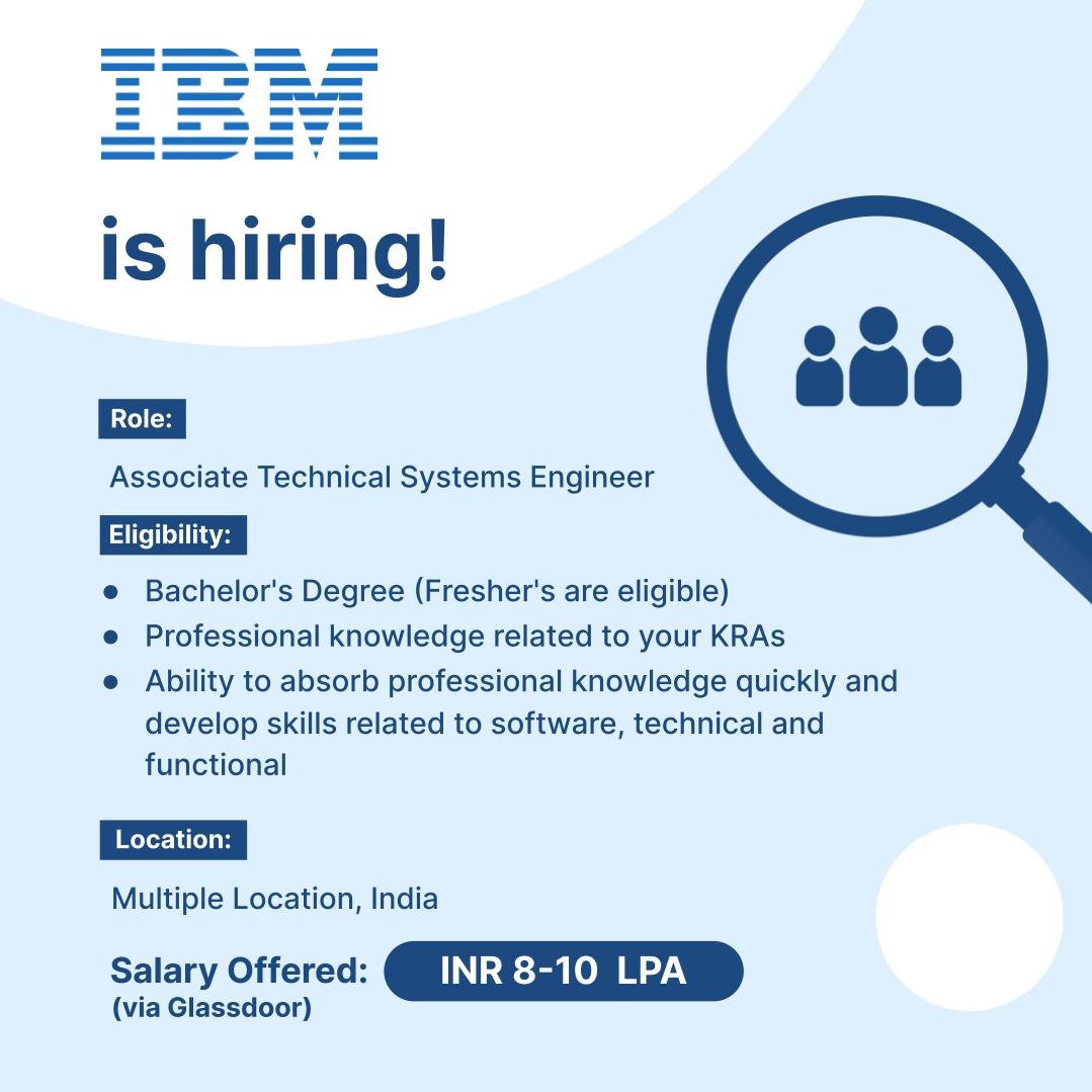 IBM Off-Campus Drive 2023 For Associate Systems Engineer -| Freshers ...