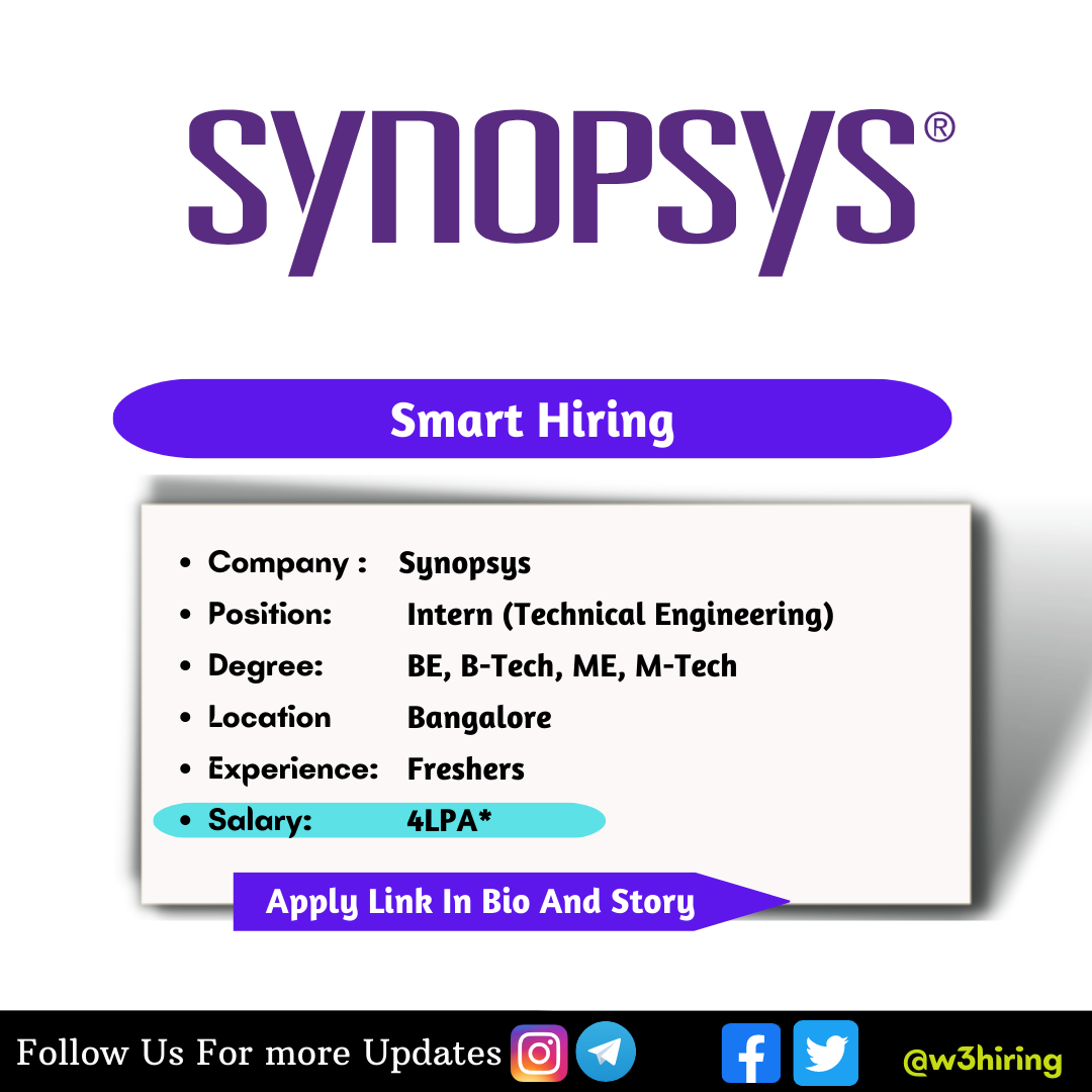 Synopsys Off-Campus Drive 2023 For Intern (Technical-Engineering ...