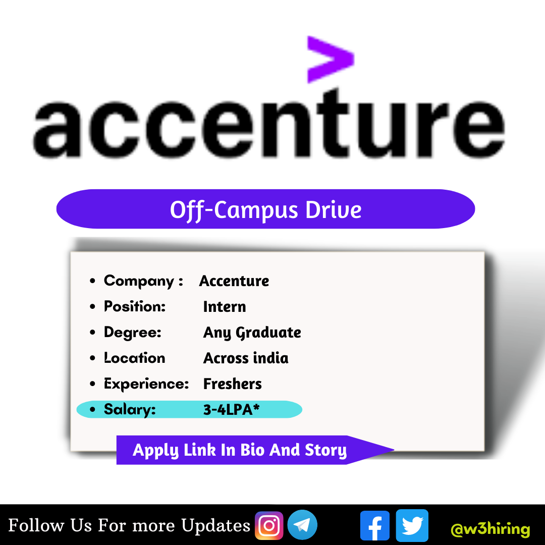 Accenture Internship Recruitment 2023-Hiring Freshers Of Any Degree ...