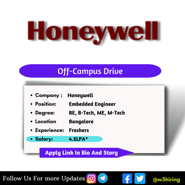 Honeywell Recruitment 2023-Hiring Embedded Engineer -| BE/B-Tech/ME/M ...