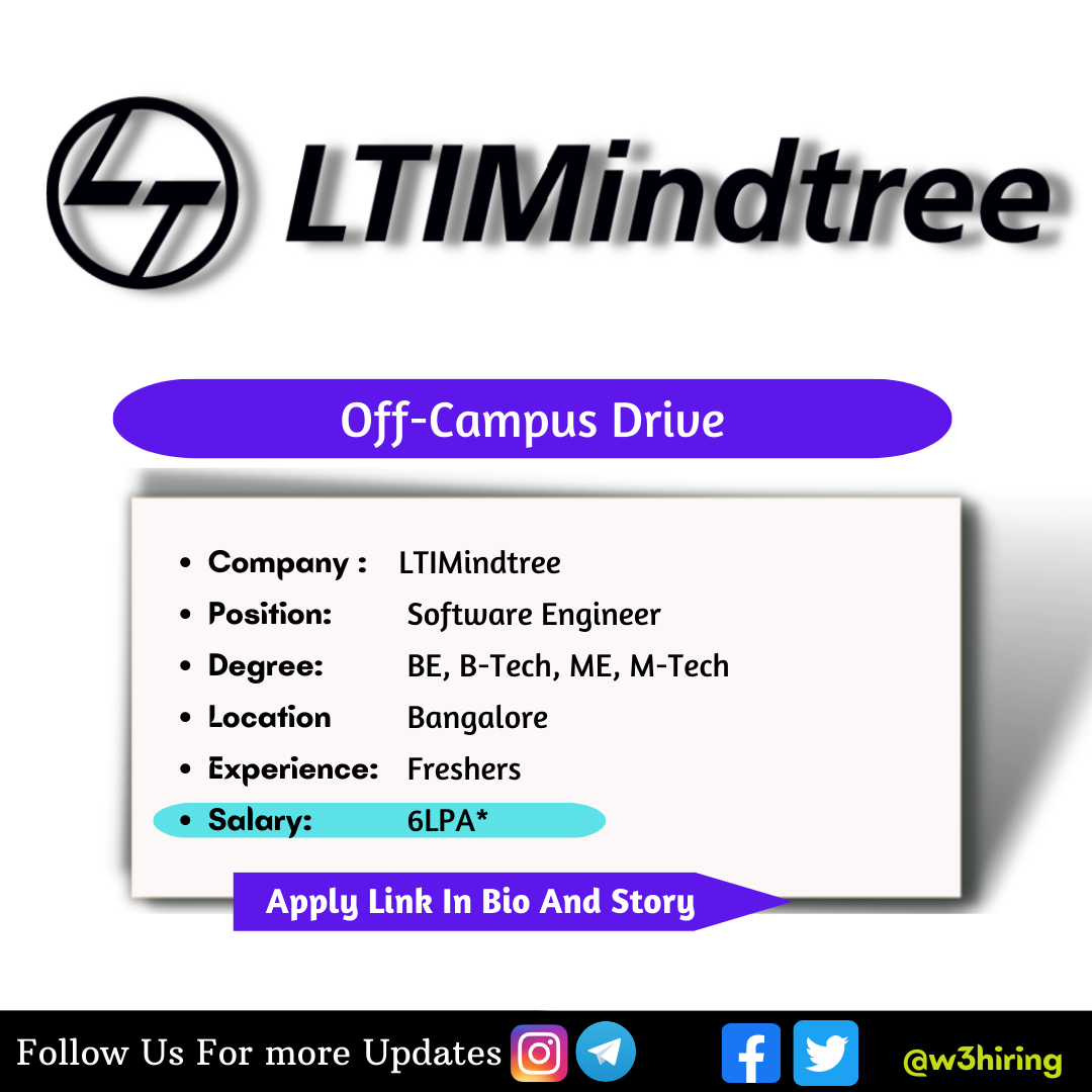 LTIMindtree Off-campus Drive 2023 For Software Engineer || Freshers ...