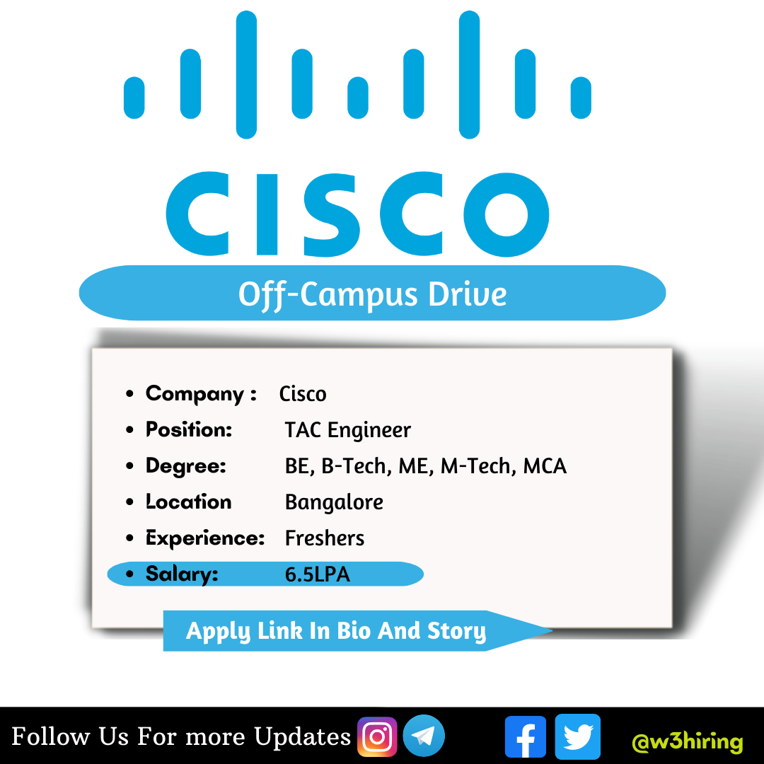 Cisco Recruitment 2023-Hiring TAC Engineer -| BE/B-Tech/ME/M-Tech/MCA ...