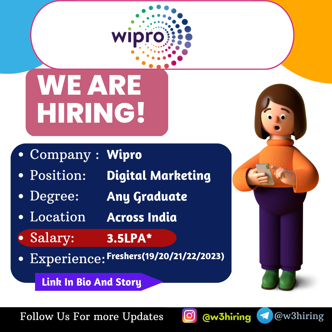 Wipro Off Campus Drive 2023 For Digital Marketing Freshers Any Graduate Across India 1753