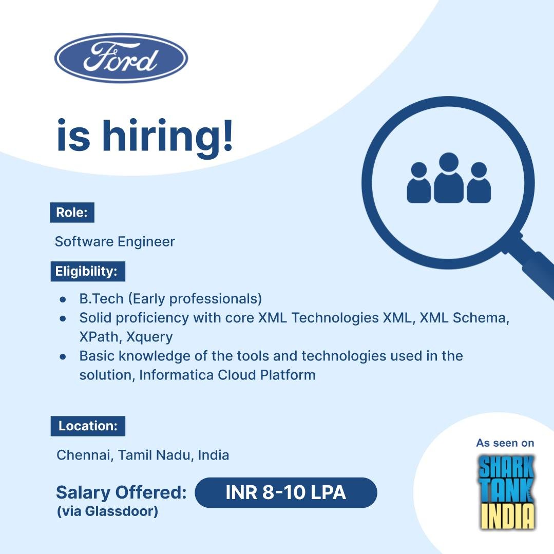 Ford Offcampus drive 2023 For Software Engineer Freshers BE/B