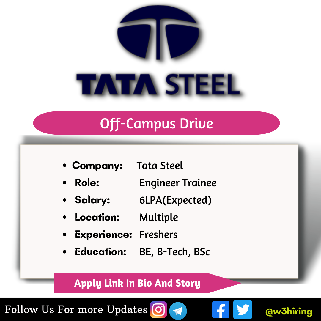 TATA Steel Engineer Trainee Recruitment 2023