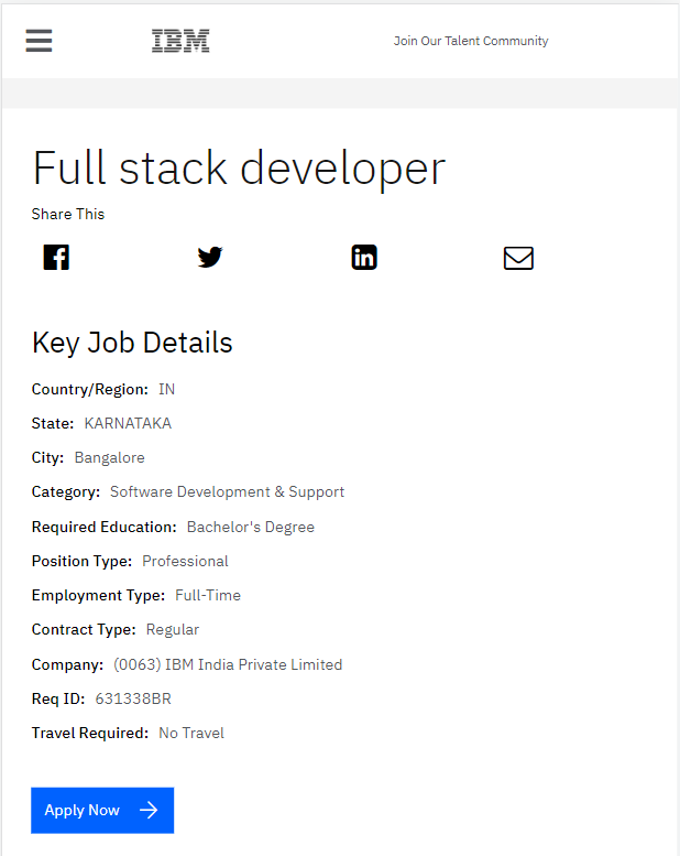 IBM Recruitment 2023-Hiring Full Stack Developer | Bachelor's Degree ...