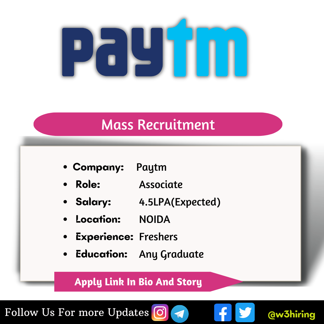 Paytm Recruitment 2023 Hiring Associate Any Graduate NOIDA 4 5LPA   W3hiring 2023 03 17T091927.429 