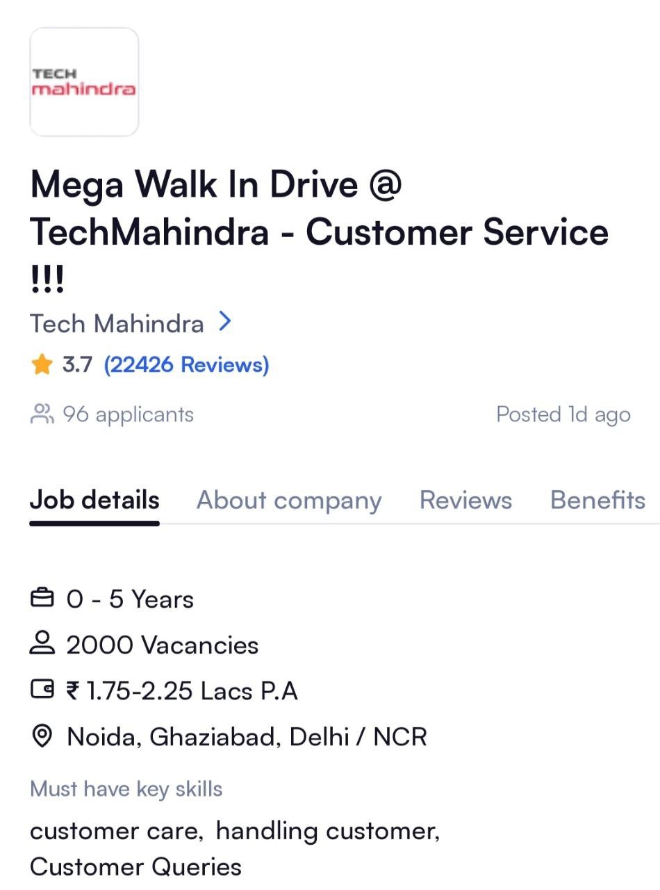 tech mahindra walk in drive 2023