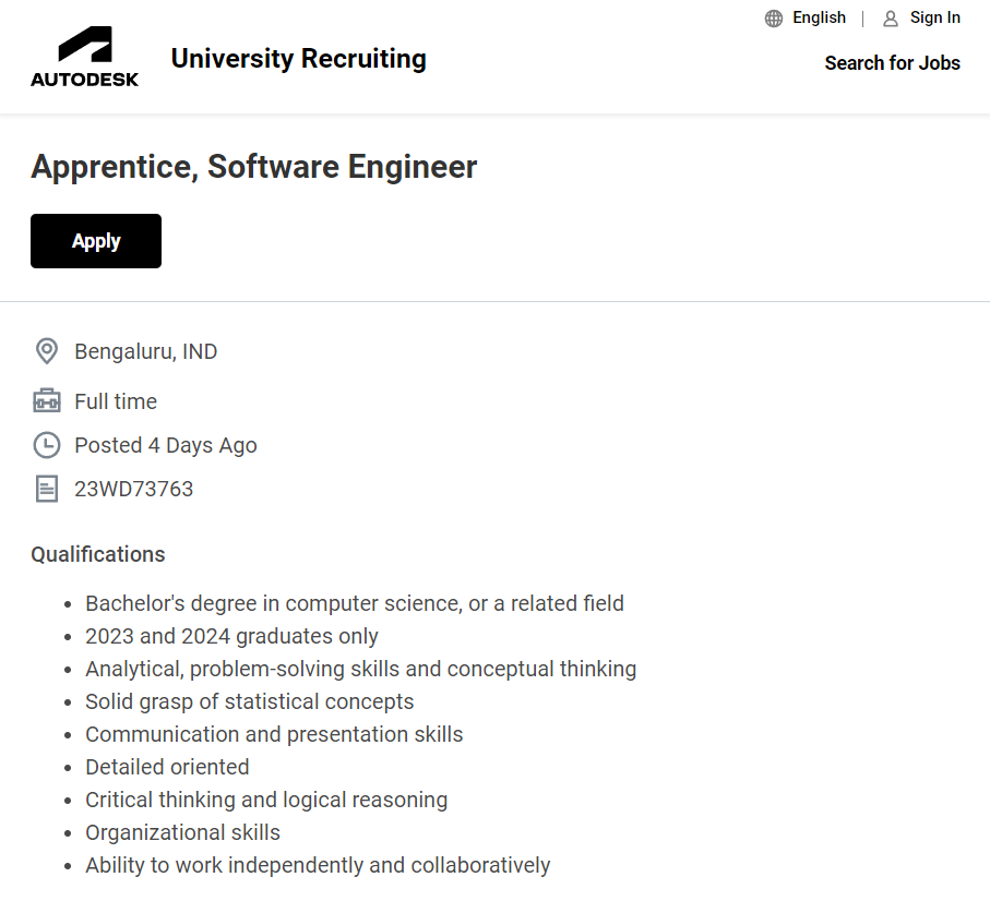 Autodesk Hiring 2023