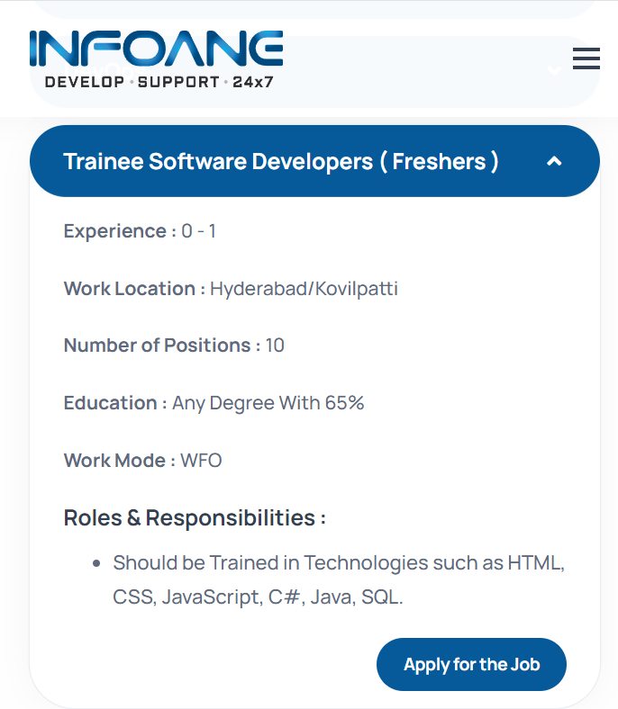 Infoane Bulk Hiring 2023
