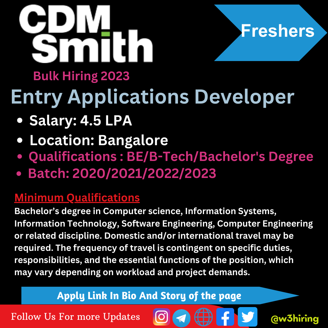 CDM Smith Hiring 2023