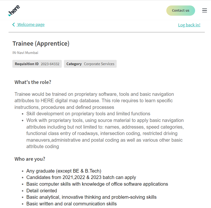 Here Technology hiring 2023