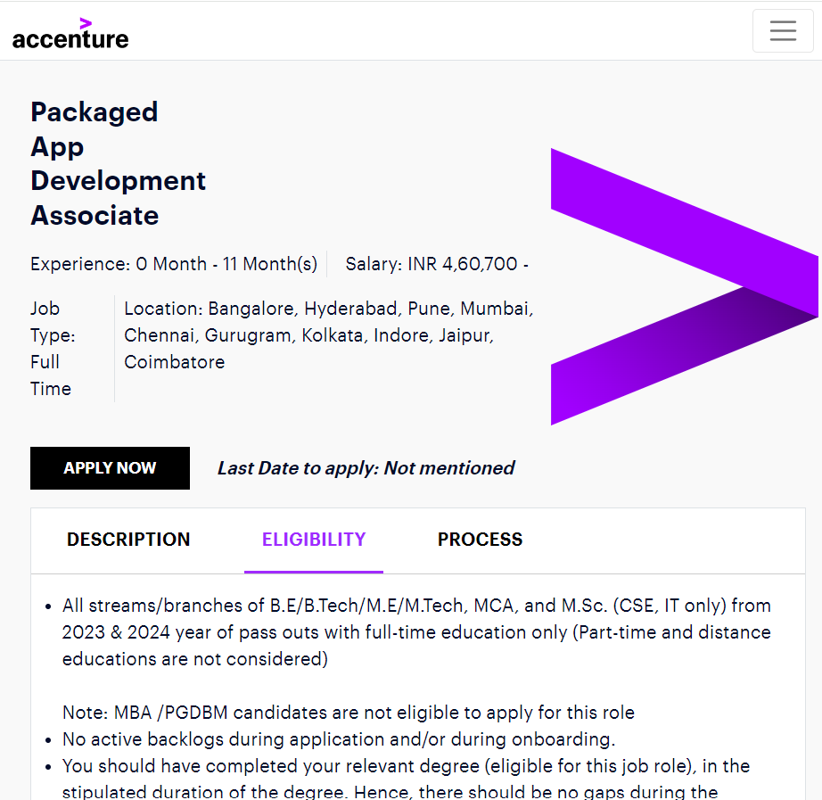Accenture Bulk hiring 2024