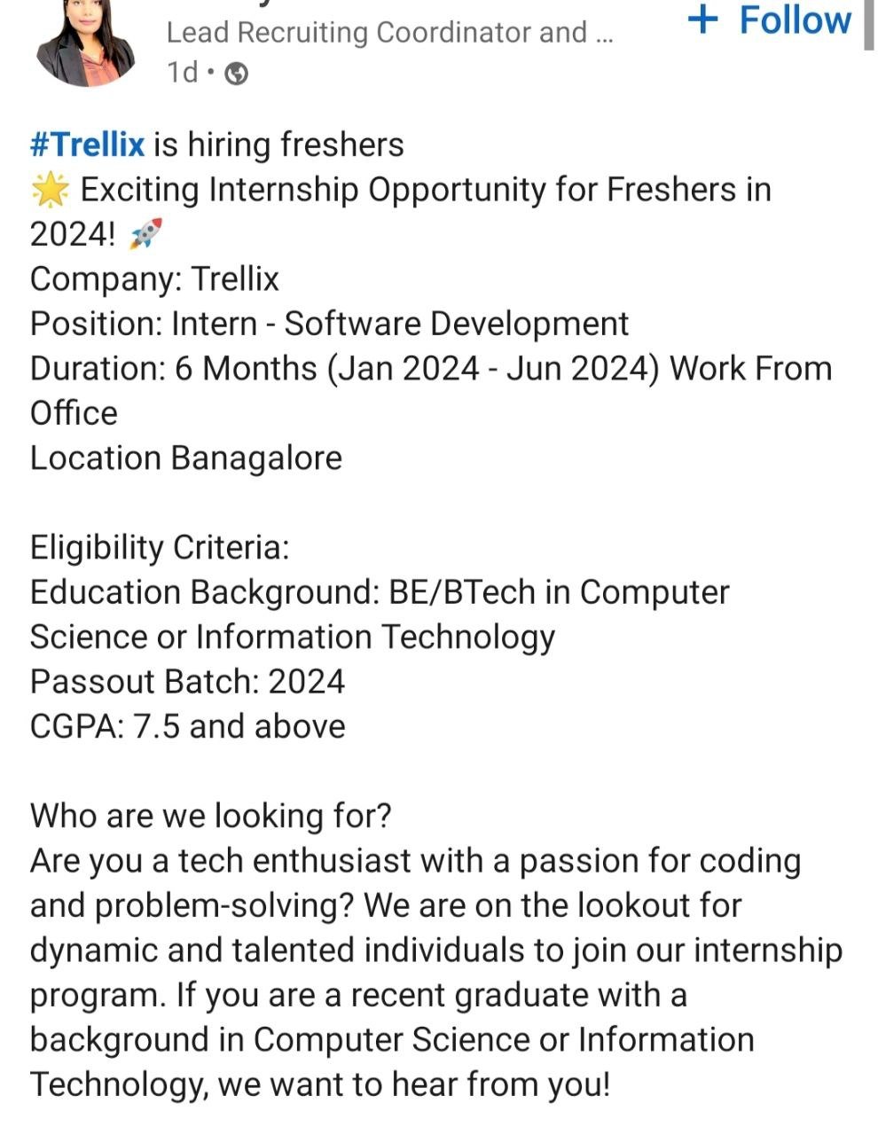 Trellix Mass Hiring 2023