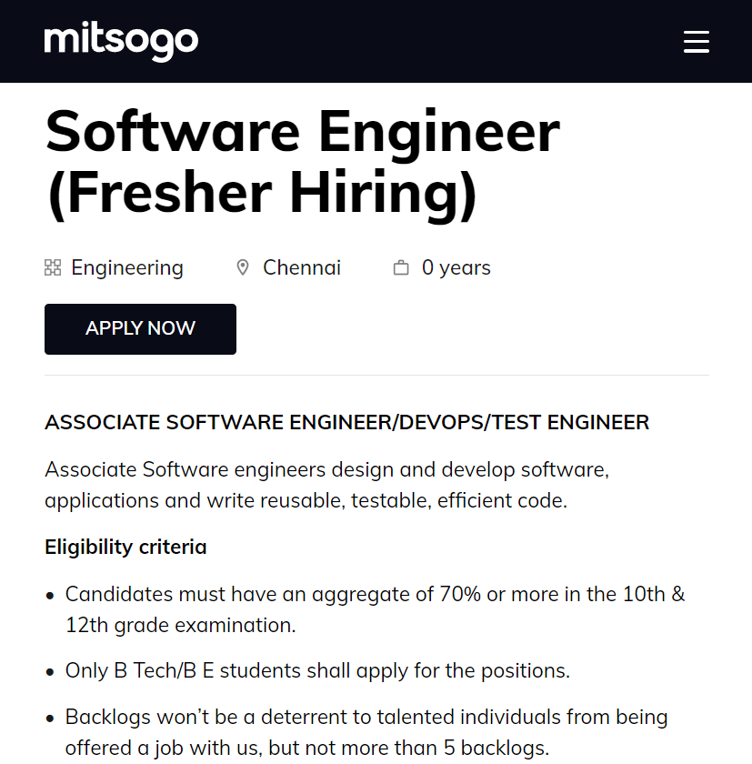 Mitsogo Mass Hiring 2024