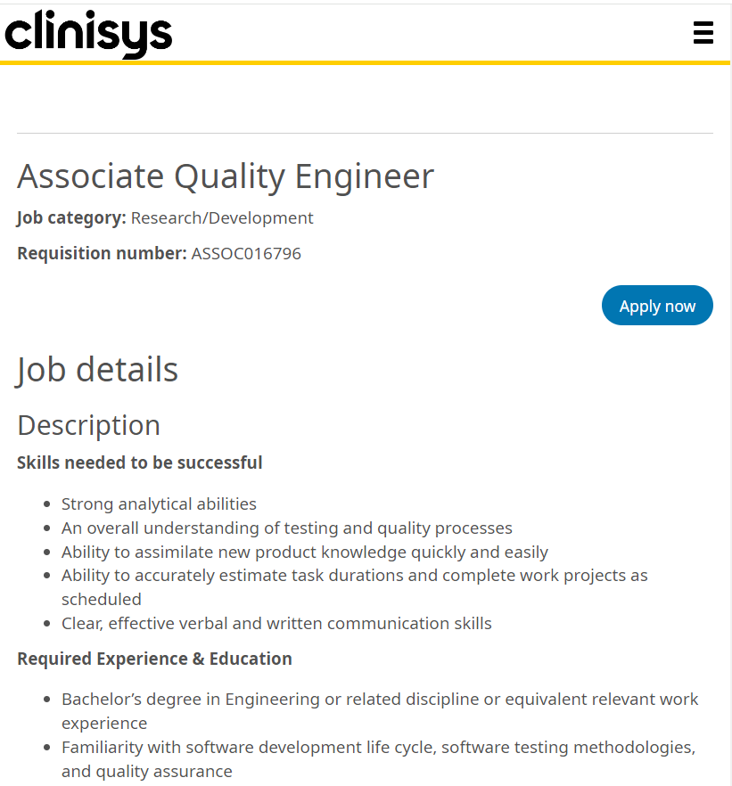 Clinisys Mass hiring 2024
