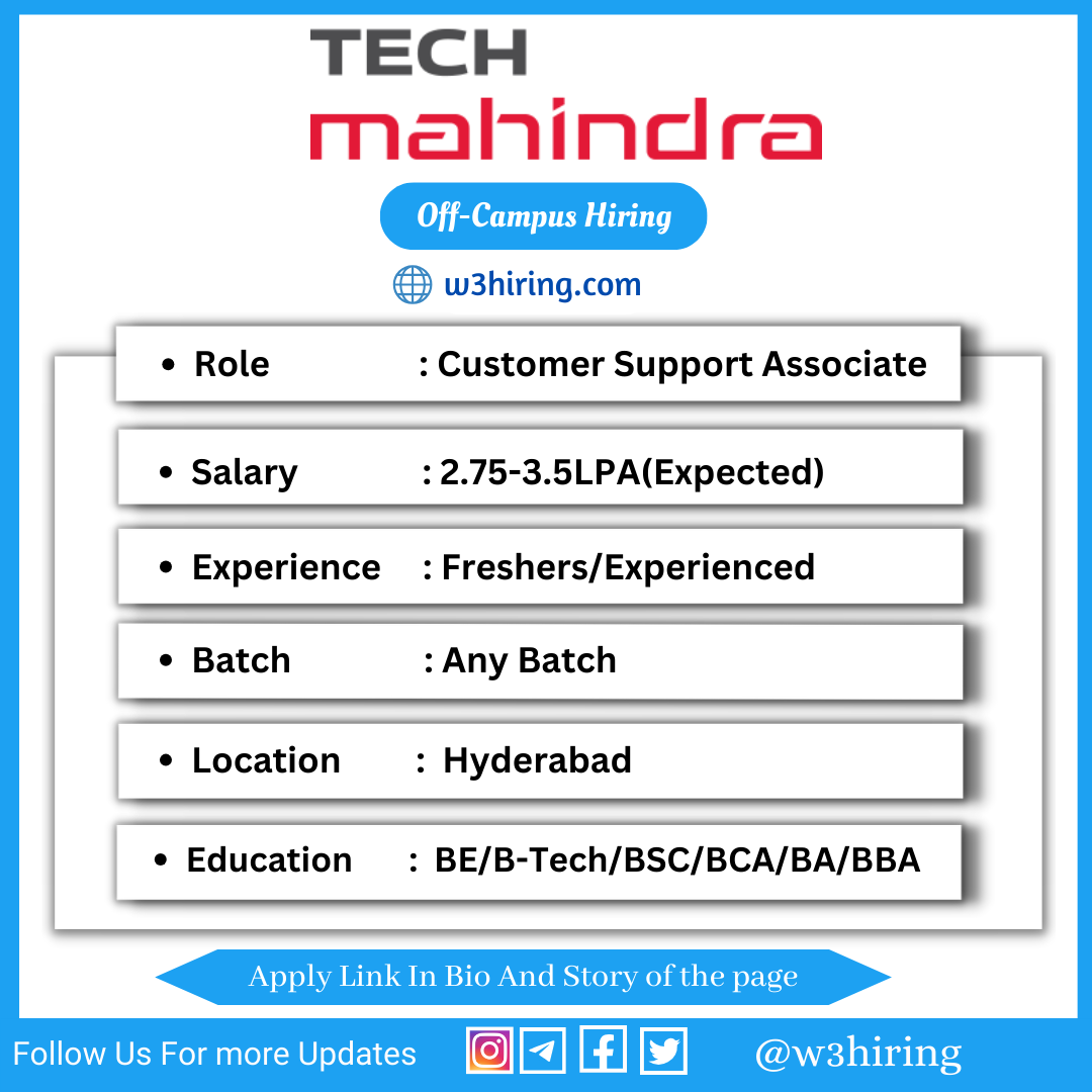 Tech Mahindra Hiring 2025