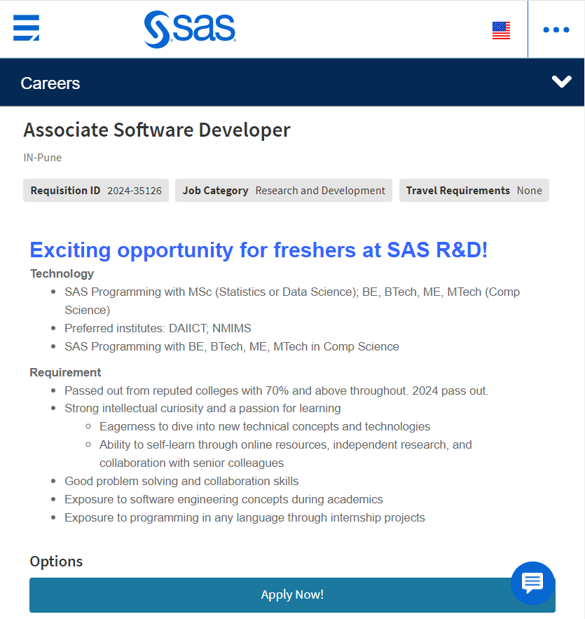 SAS bulk Hiring 2024