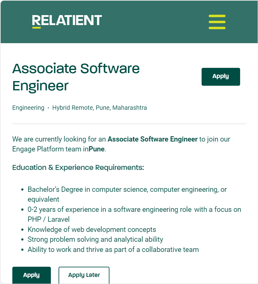 Relatient Bulk Hiring 2024