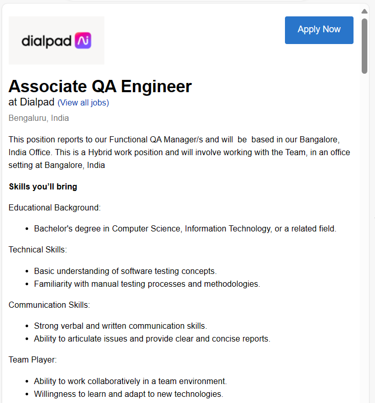 Associate QA Engineer