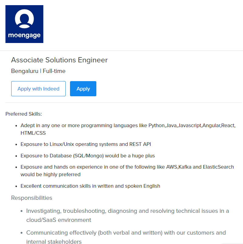 Moengage Hiring Freshers