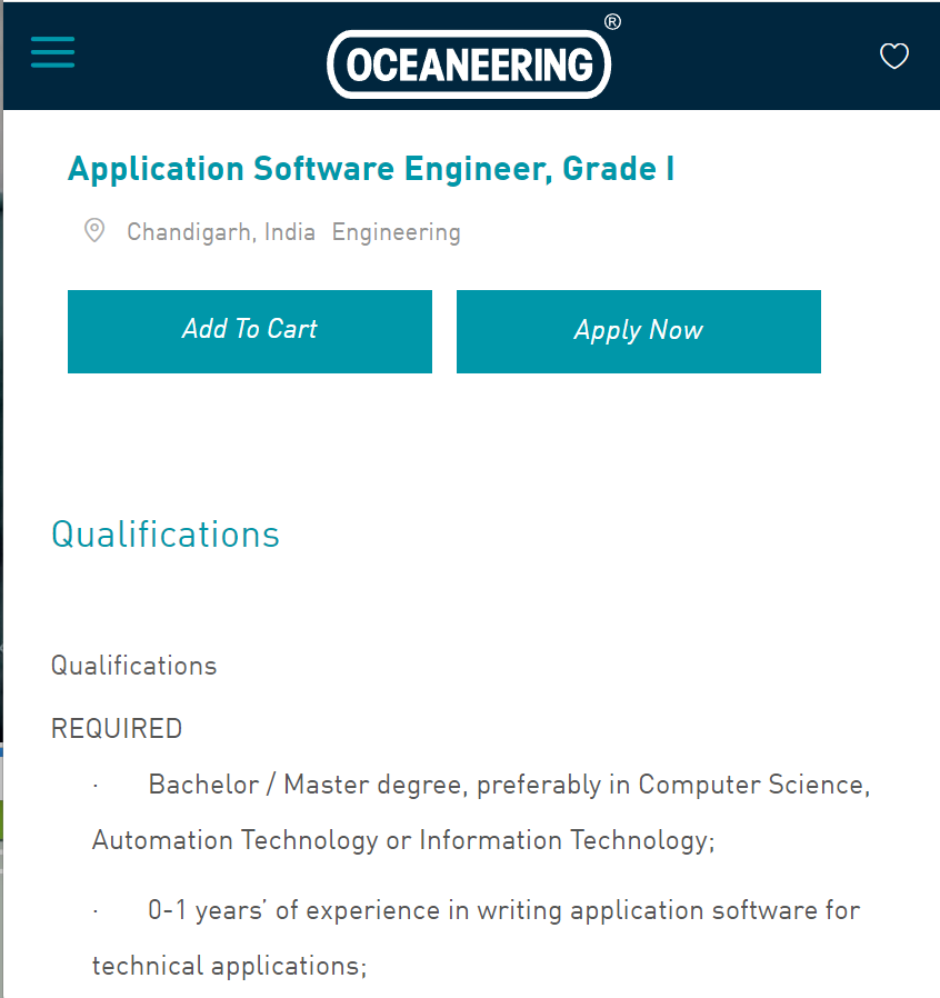 Oceaneering Off-Campus-Drive 2024 Hiring Application Software Engineer