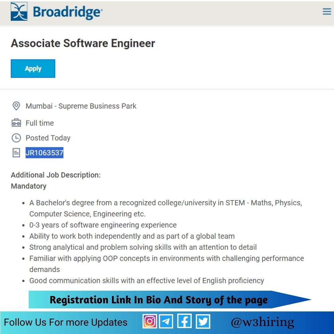 Broadridge Recruitment 2024