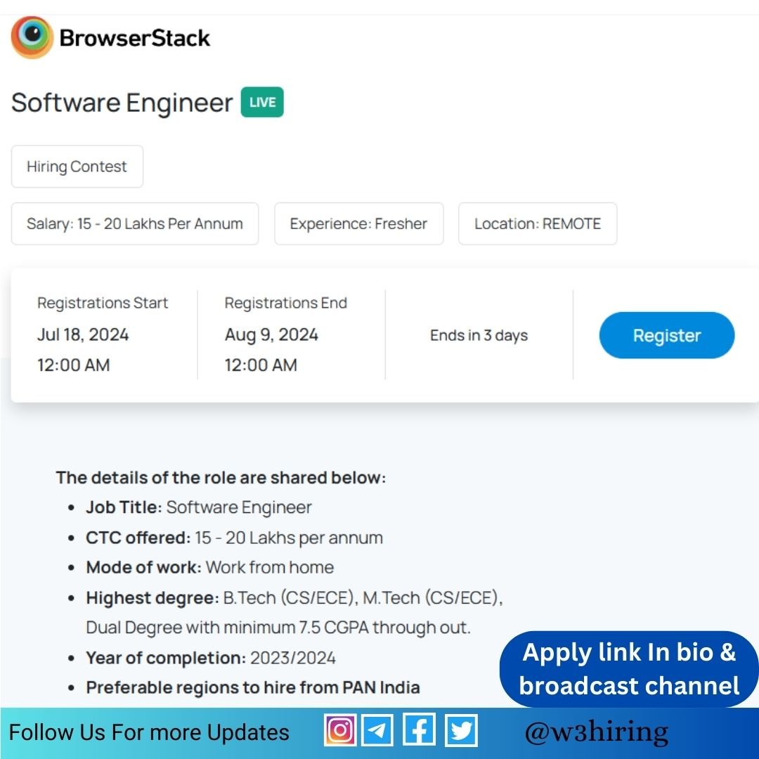BrowserStack Mass Hiring 2024