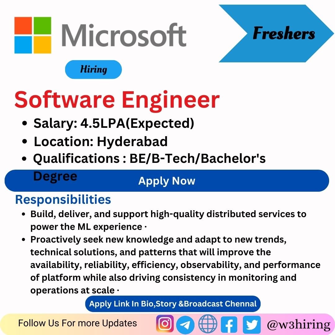 Microsoft Recruitment 2024 Hiring Software Engineer