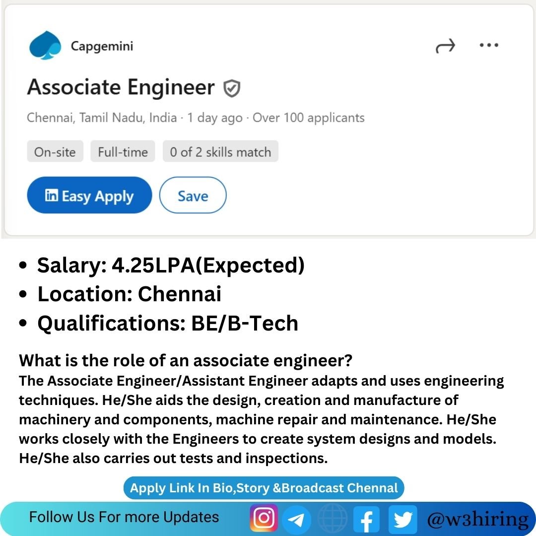 Capgemini Recruitment 2024 Hiring Associate Engineer