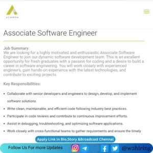 Acheron Recruitment 2024 Hiring Associate Software Engineer