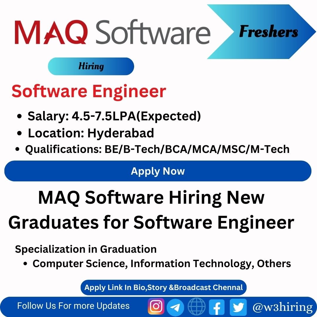 MAQ Recruitment 2024 Hiring Software Engineer