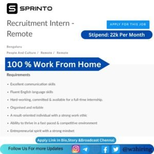 Sprinto work from home job 2024 Hiring Recruitment Intern