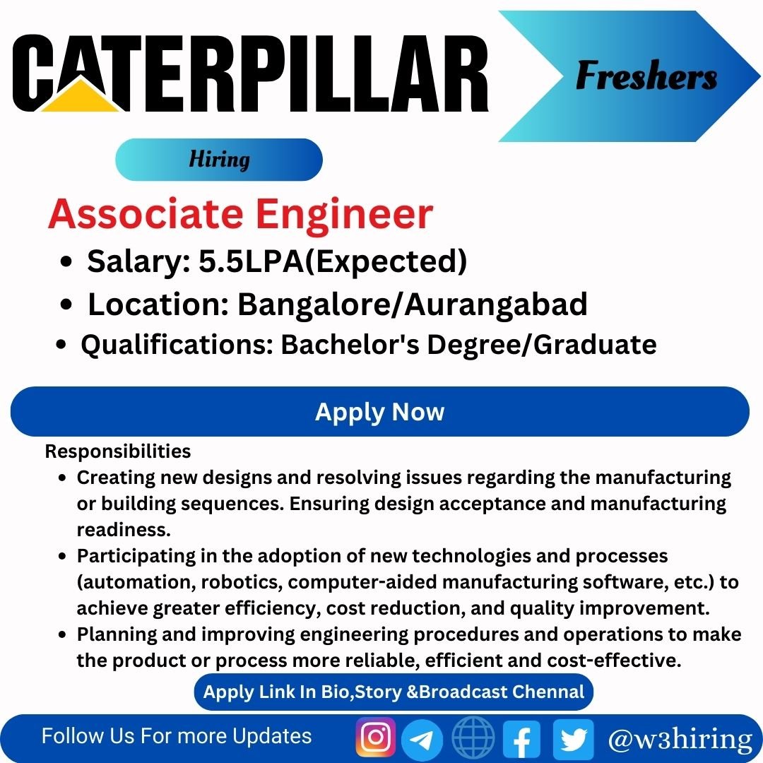 Caterpillar Recruitment 2024 Hiring Associate Engineer