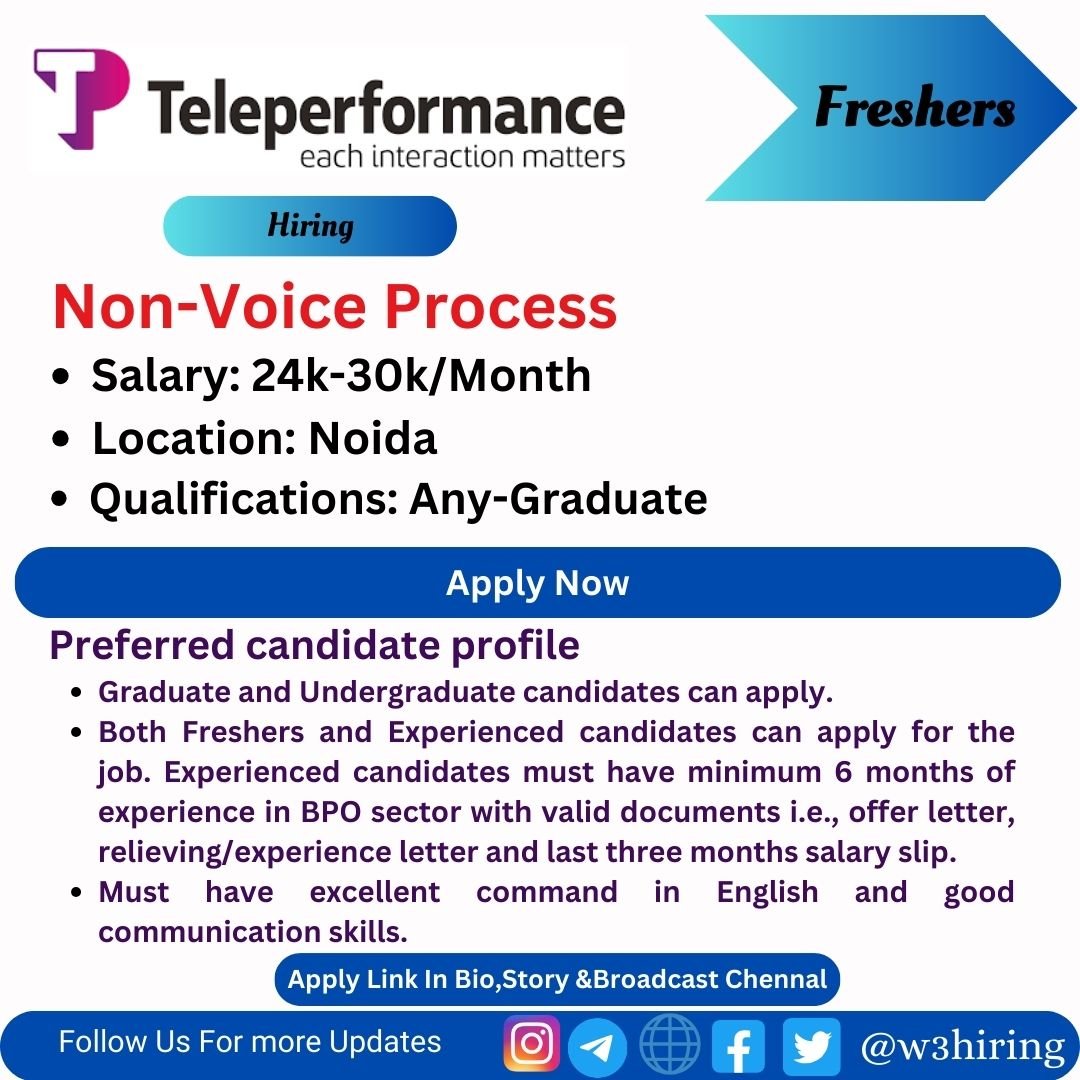 Teleperformance Immediate Hiring 2024