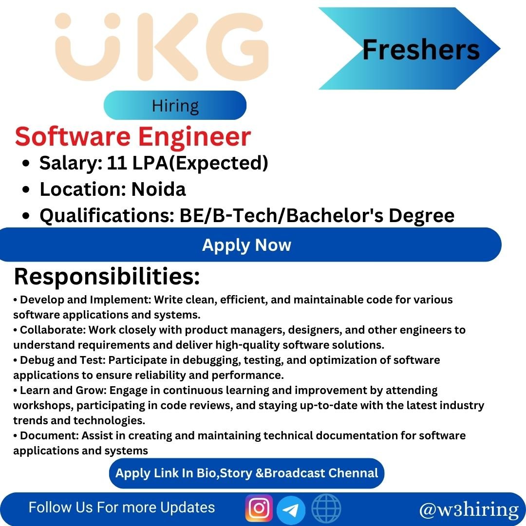 UKG Recruitment 2024 Hiring Software Engineer