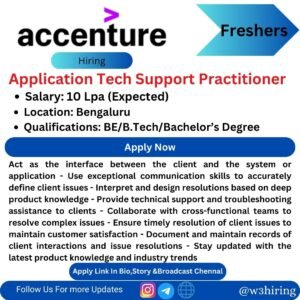 Accenture Recruitment 2024 Hiring Application Tech Support Practitioner