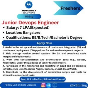 Motorola Recruitment 2024 Hiring Junior Devops Engineer