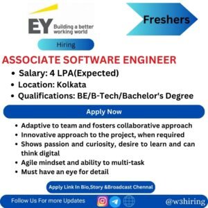 EY Recruitment 2024 Hiring ASSOCIATE SOFTWARE ENGINEER