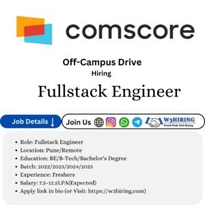 Comscore Off-Campus Drive 2025 Hiring Fullstack Engineer