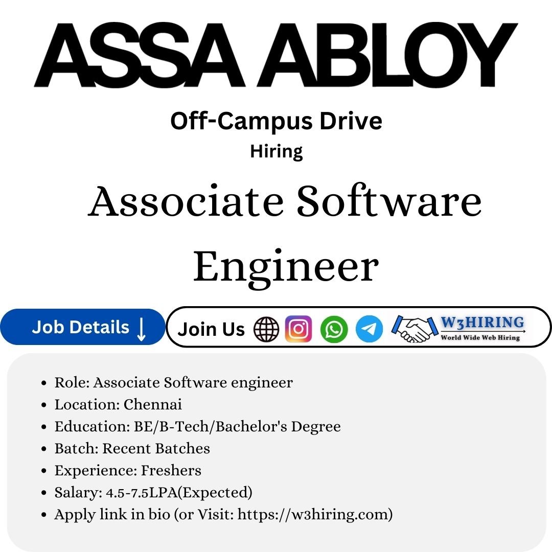 Assaabloy Recruitment 2025 Hiring Associate Software Engineer