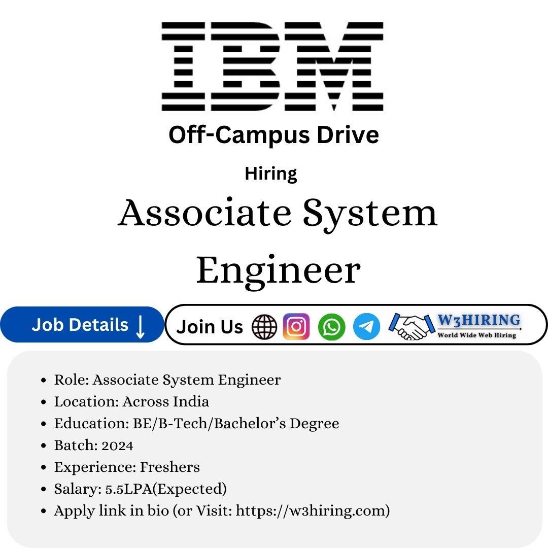 IBM Recruitment 2025 Hiring Associate System Engineer
