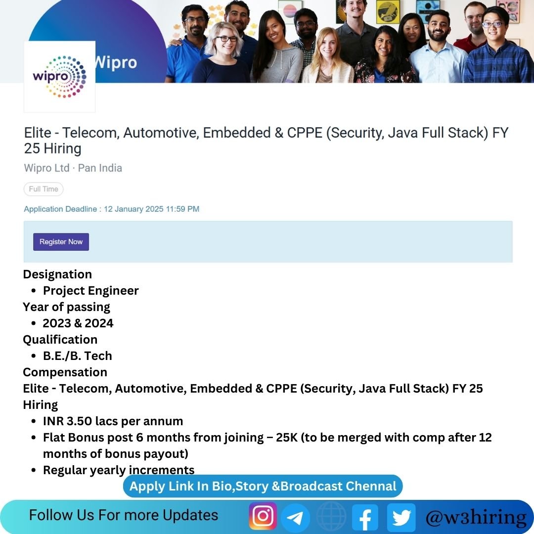 Wipro Recruitment 2025 Hiring Project Engineer- BE/B-Tech |Apply Now