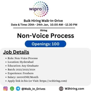Wipro Walk-In Drive 2025 Hiring Non-Voice Process