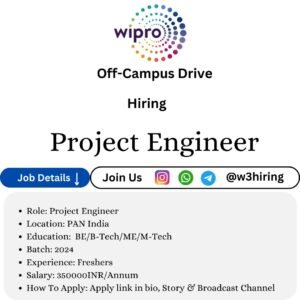 Wipro Elite Hiring Project Engineer- BE/B-Tech/ME/M-Tech |Apply Now